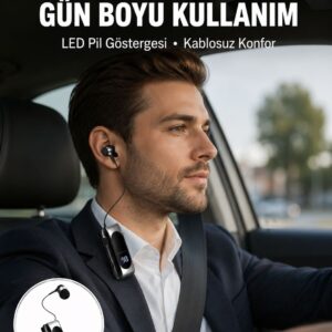Bluetooth 5.2 Klipsli Kablosuz Kulaklık – Dijital Ekran & Titreşimli Uyarı Yeni Nesil