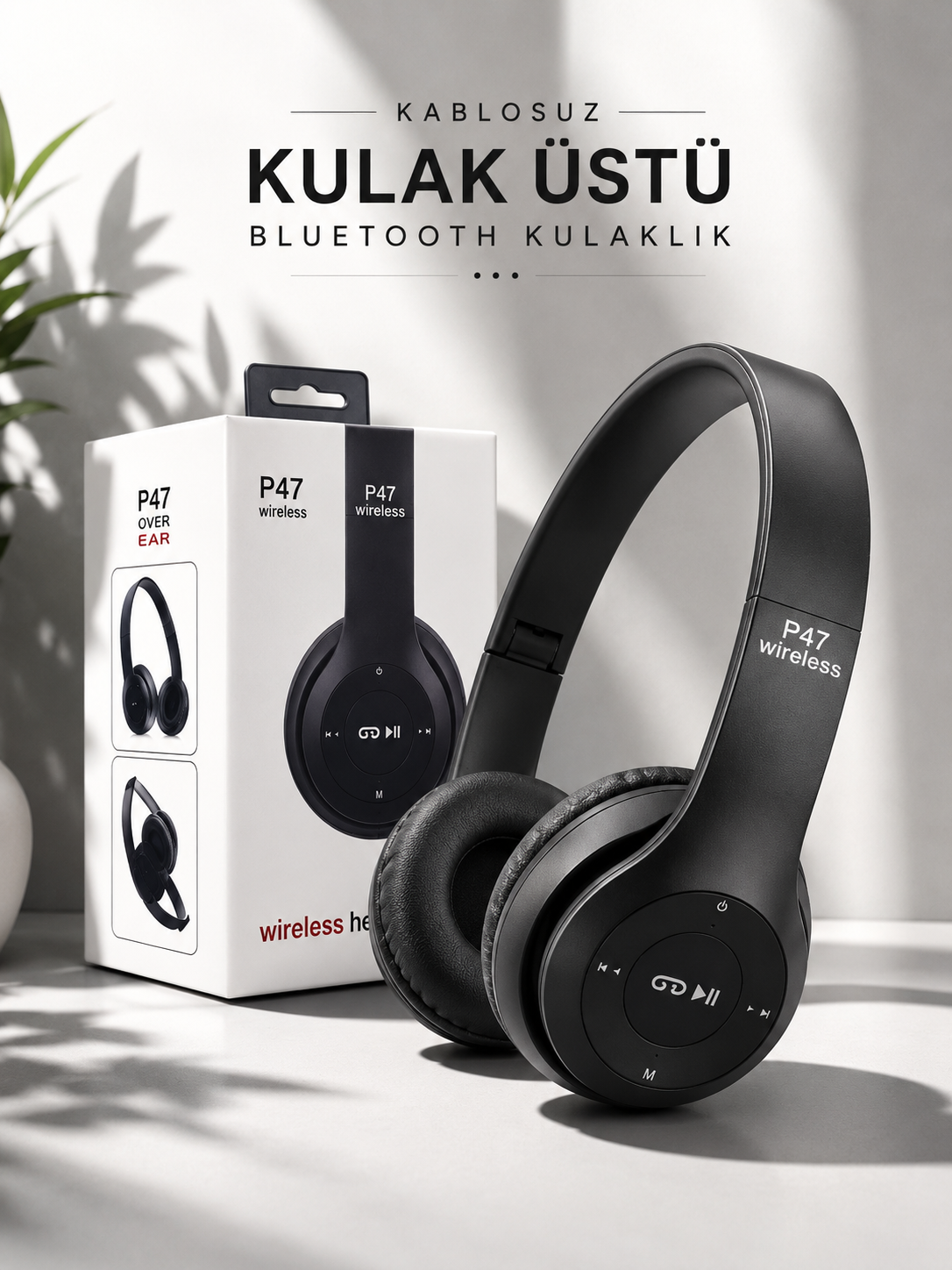 Kulak Üstü TF Kart ve AUX Destekli Ergonomik Bluetooth Kulaklık