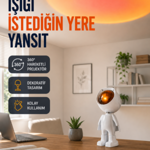 Dekoratif Gün Batımı Işığı – Astronot Figürlü Yeni Nesil