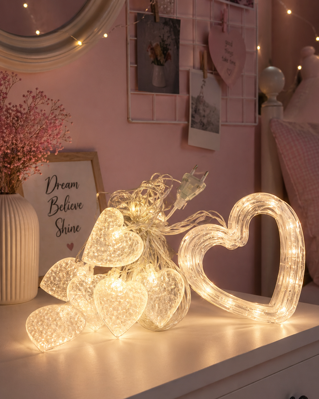 Kalp Figürlü LED Neon Dekor Işığı Romantik Ortam Aydınlatması