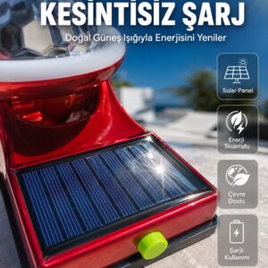 Taşınabilir Solar LED Parti Lambası USB Şarjlı Renkli Dekoratif Aydınlatma