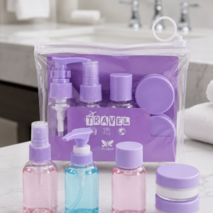 Şeffaf Seyahat Dolum Şişesi Seti 5 Parça Kozmetik Organizer