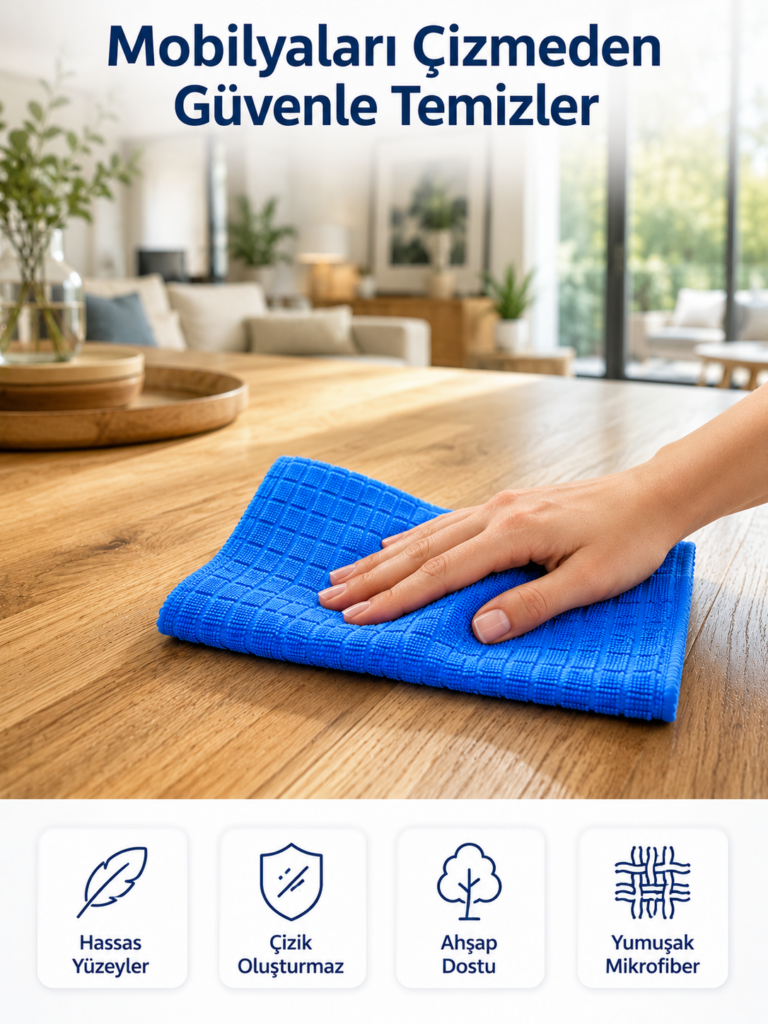 Profesyonel Mikrofiber Temizlik Bezi Çok Amaçlı Yüksek Emici Çizmeyen Temizlik Bezi 40x40 cm