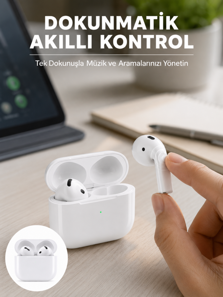 Kaliteli Ucuz İOS ve Android Uyumlu TWS Bluetooth Kulaklık ANC Özelliği Yeni Nesil