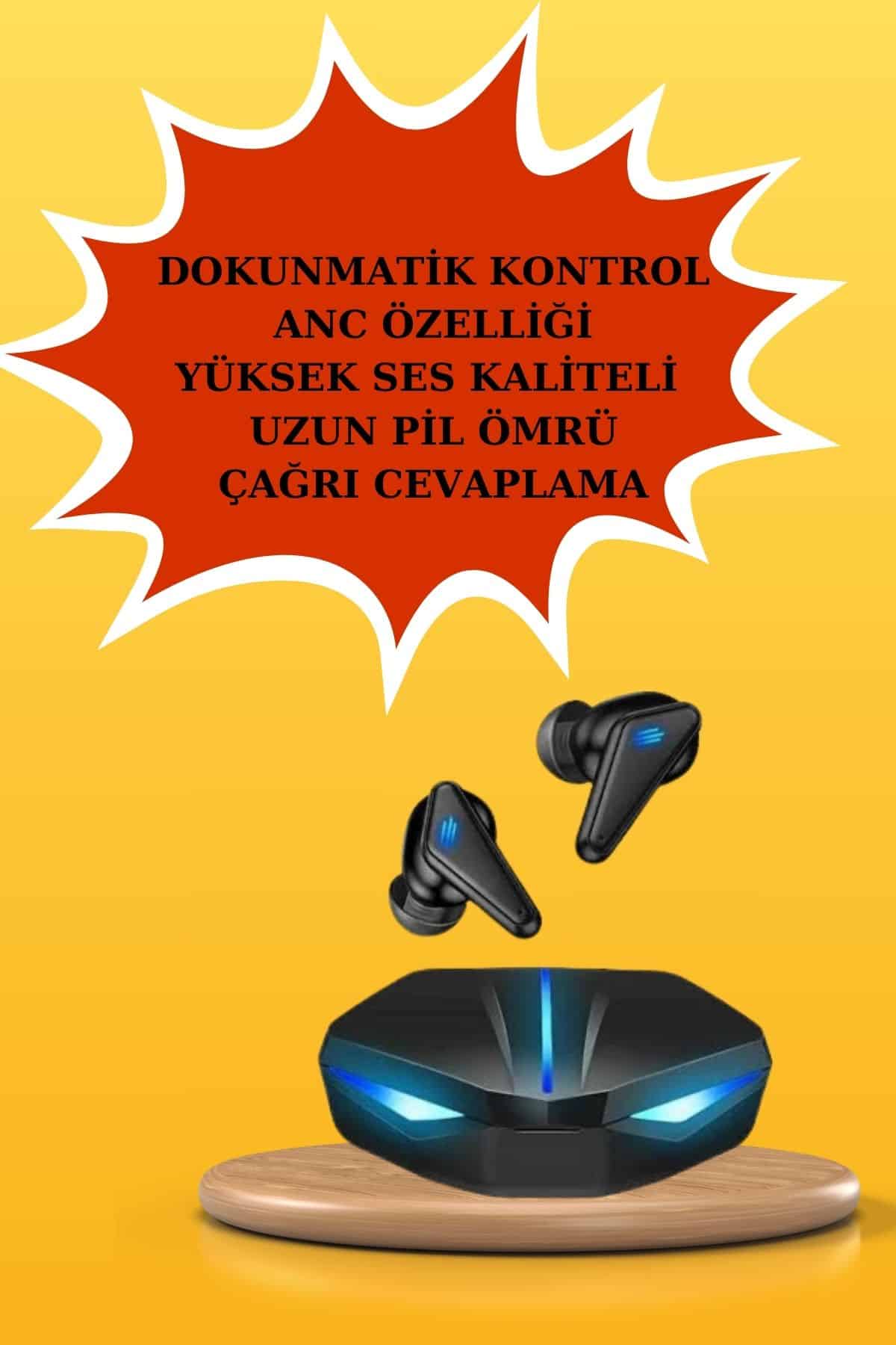 Kadınlar İçin Dokunmatik Ekran Akıllı Saat ve Gamer Kablosuz Bluetooth Kulaklık ANC Özelliği