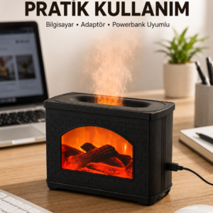 Aromaterapi Difüzör Ultrasonik Sessiz Nemlendirici USB Destekli