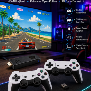 Joystick Çift Kollu Oyun Kolu Retro Oyun Yüksek Çözünürlüklü 3D Game Yeni Nesil