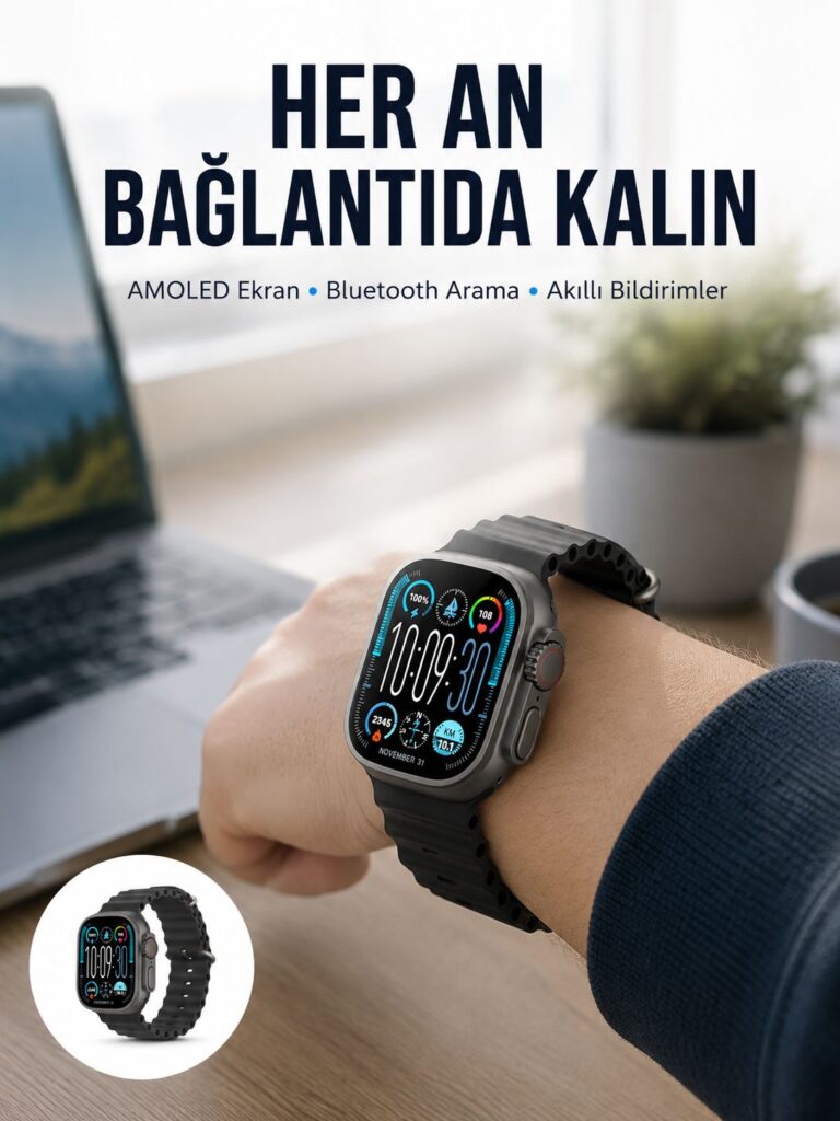AMOLED Akıllı Saat 49mm Bluetooth Arama Spor ve Sağlık Yeni Nesil