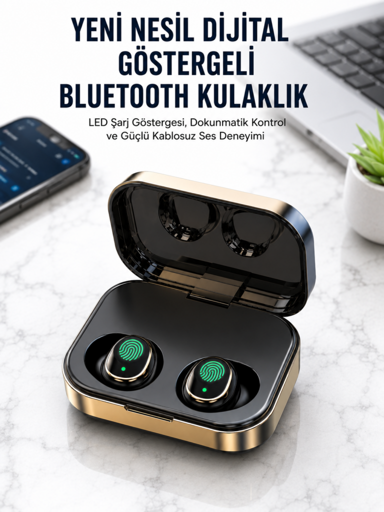 2025 Model Bluetooth Kulaklık Telefon Şarj Edebilen Çağrı Cevaplama Dijital Göstergeli
