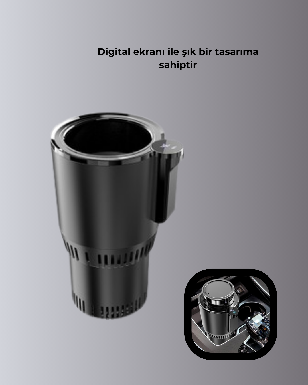 Isıtma Soğutma Özellikli Araç Bardaklığı Çakmak Girişli Akıllı Yeni Nesil