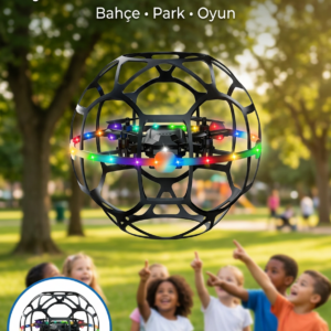 Şarjlı Futbol Topu Tasarımlı Mini Drone LED Aydınlatmalı Akıllı