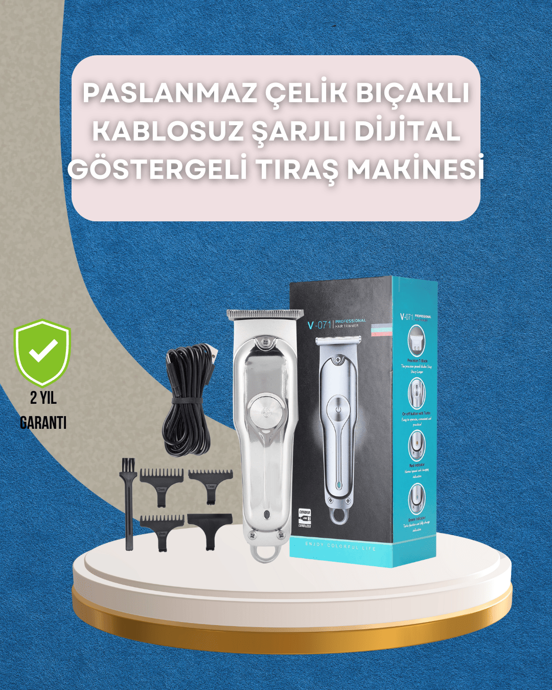 Şarjlı Saç ve Sakal Kesme Makinesi – Profesyonel Performans, Ayarlanabilir Uzunluk