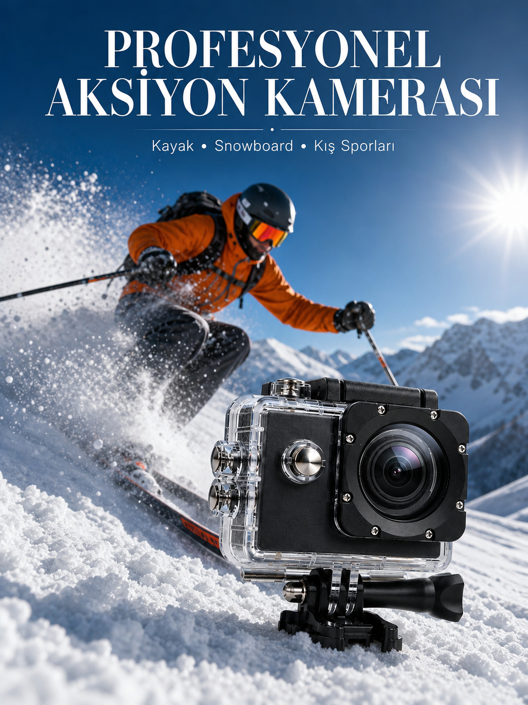 1080P Full HD Spor Kamerası Kompakt ve Dayanıklı Tasarım
