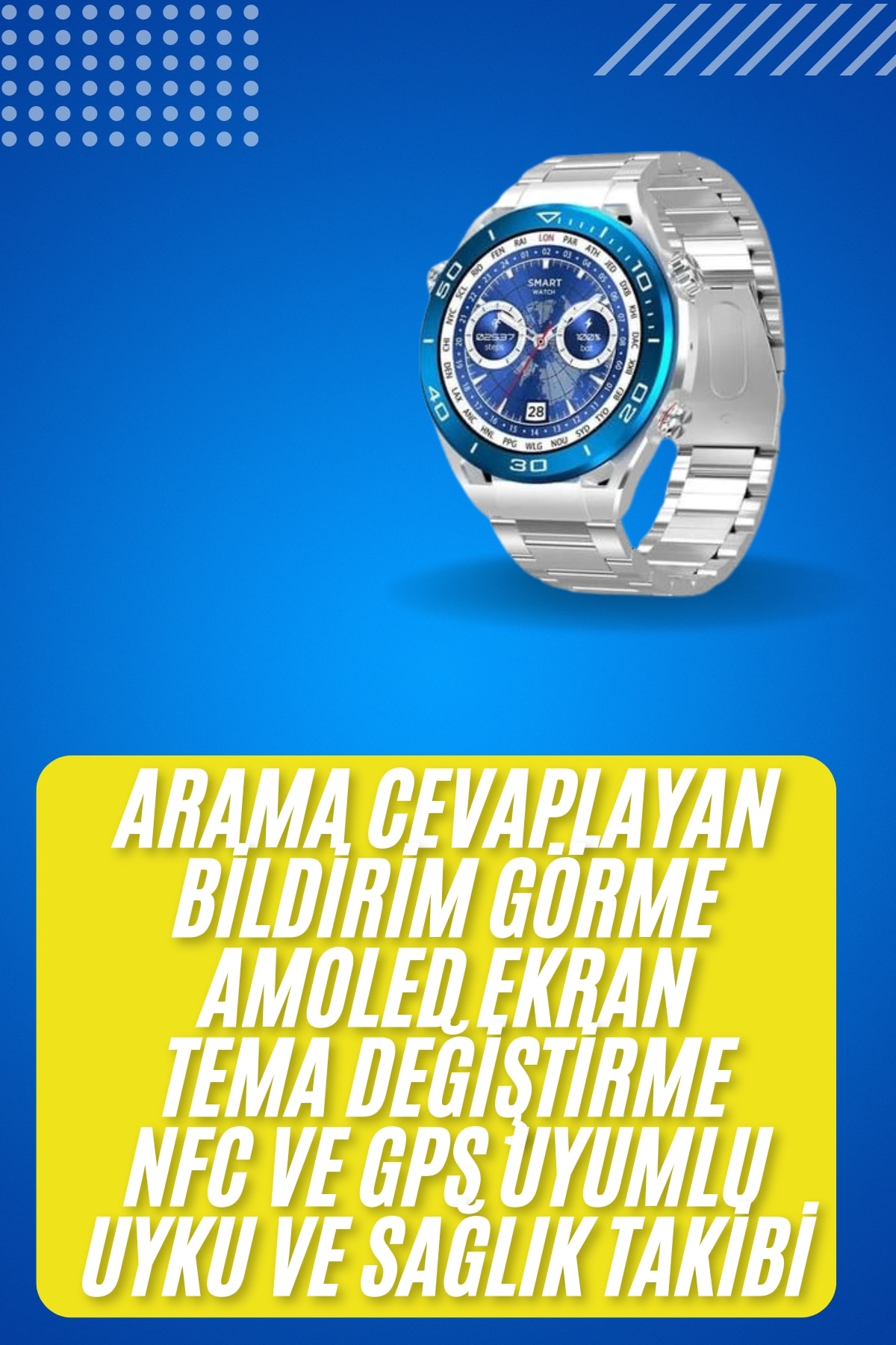 2025 Model Yuvarlak Ekran Android ve İOS Uyumlu GPS Takibi Yapabilen Akıllı Saat Yeni Nesil