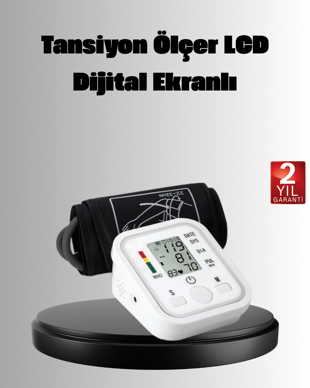 Üst Koldan Ölçüm Dijital Tansiyon Aleti – IHB Aritmi Uyarılı ve Çift Hafızalı