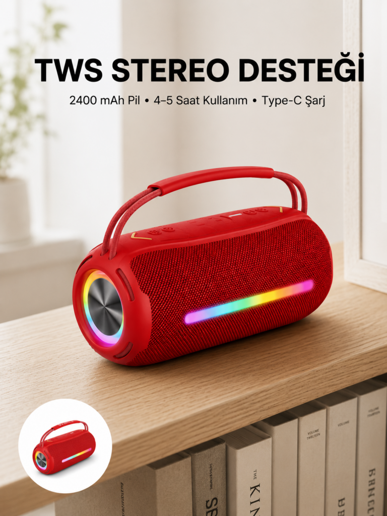 Bluetooth Kablosuz Hoparlör – Taşınabilir, Güçlü Ses