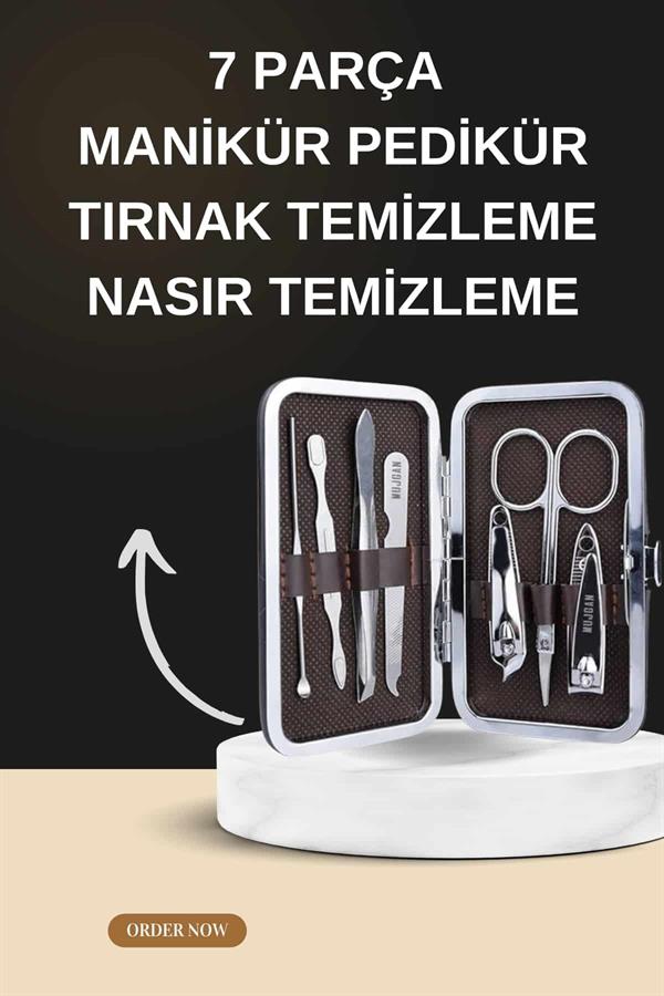 Manikür Pedikür Seti İkili Set El ve Ayak Bakımı Nasır Temizleme Protez Tırnak Çıkarma