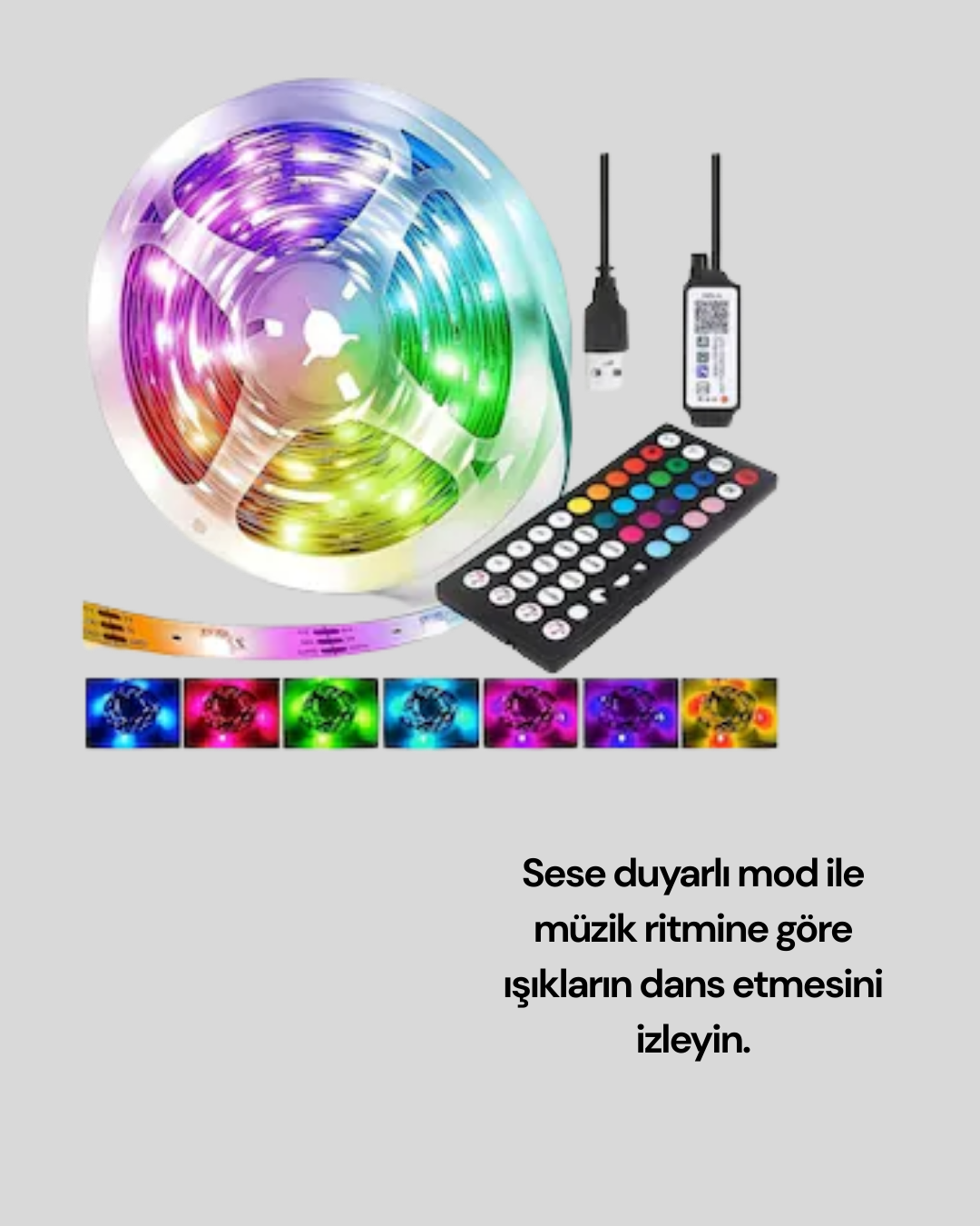 10 Metre Telefon Kontrollü Smart Şerit Led USB RGB Kumandalı
