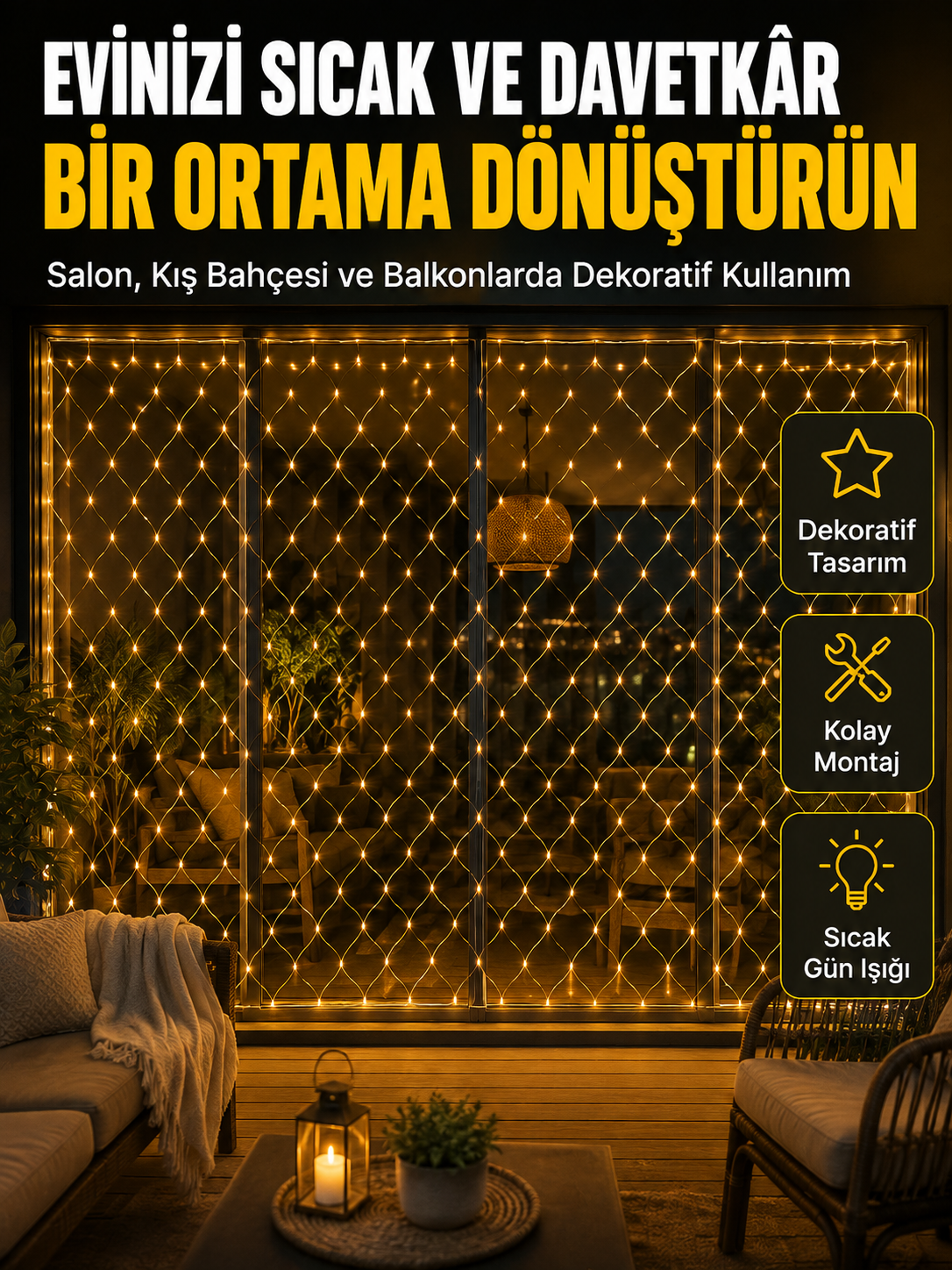 Balkon ve Teraslar için Gün Işığı Renkli LED ile Estetik Aydınlatma