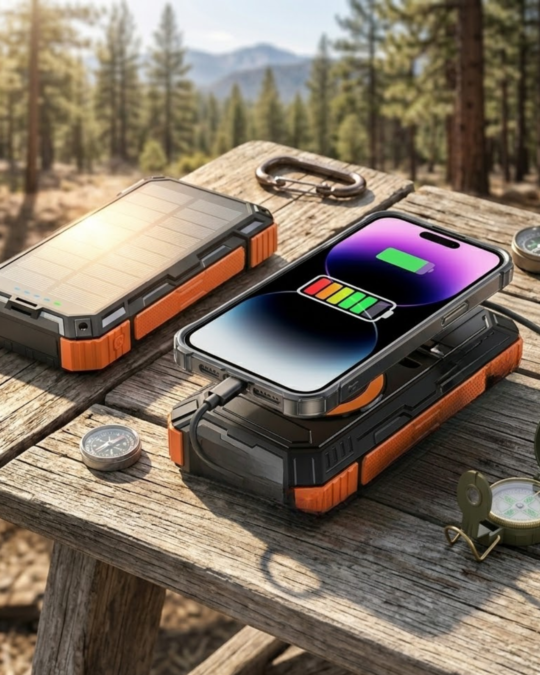 20000 mAh Powerbank Güneş Enerjili Kablosuz Şarj Hızlı Şarj Taşınabilir Batarya (Kopya)
