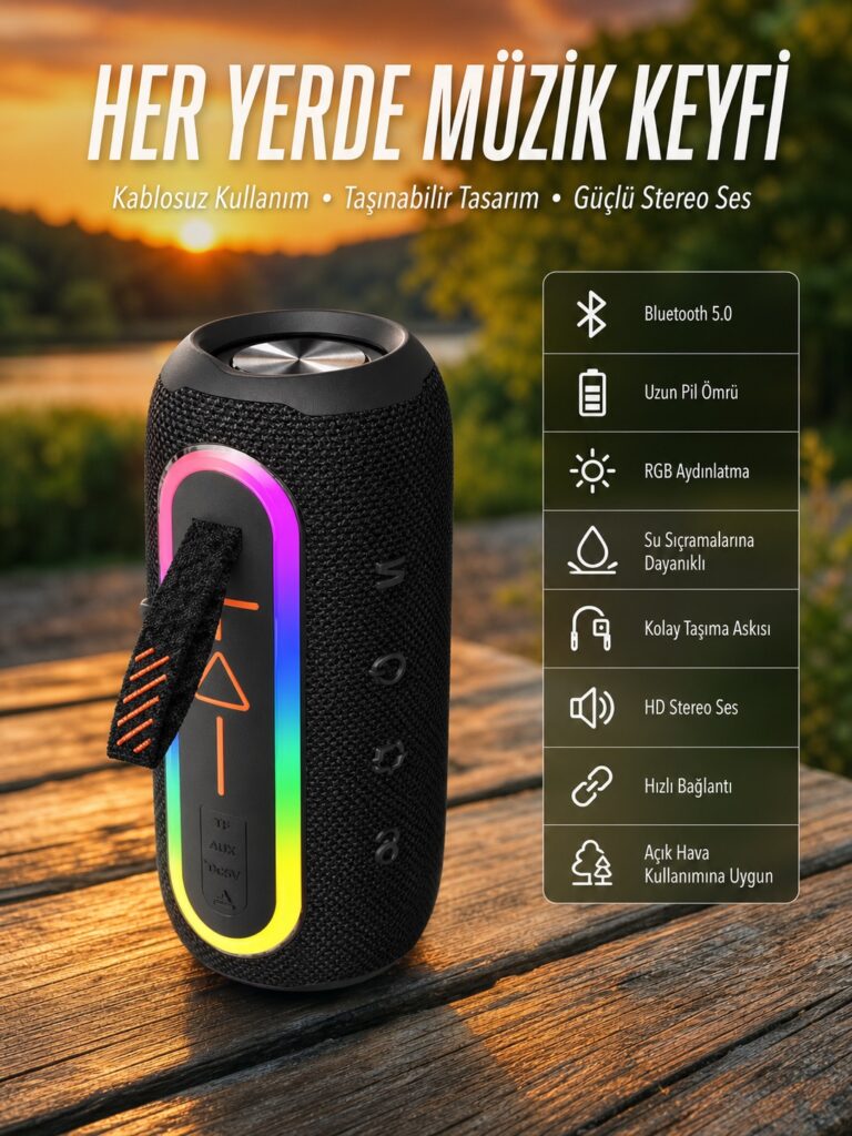 Kablosuz Bluetooth Hoparlör Taşınabilir Çoklu Bağlantılı Özelliği