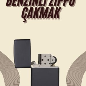 Çakmak Parlak Siyah Benzinli Çakmak Cep Boy Doldurulabilir