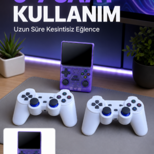 3.5 İnç IPS Ekranlı Çift Kablosuz Kollu Taşınabilir Retro Oyun Konsolu