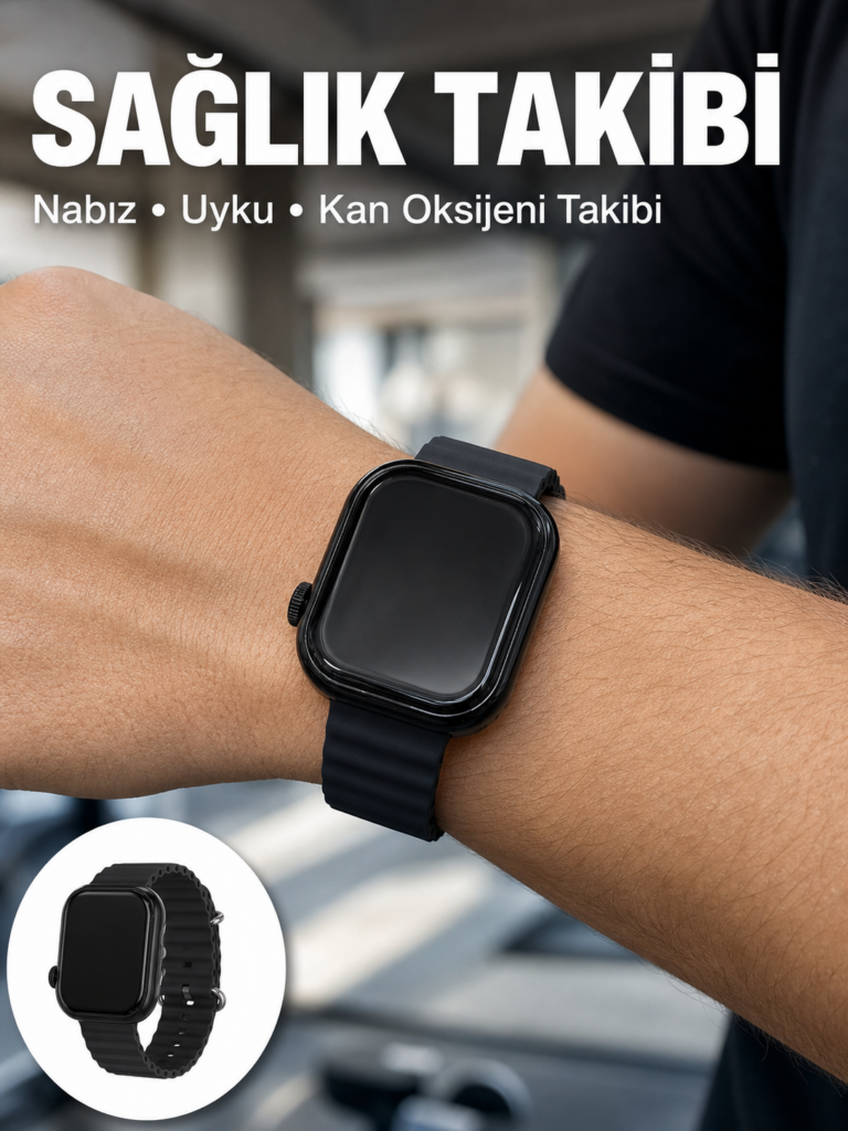 3 Kordonlu Akıllı Saat Bluetooth Arama ve Akıllı Bildirim Destekli