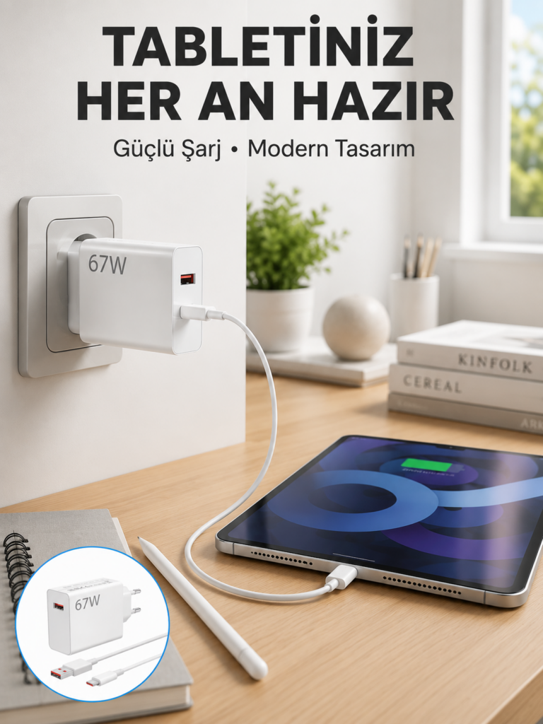 67 Watt Type C Hızlı Şarj Başlık Xiaomi Black Shark Uyumlu Yeni Nesil