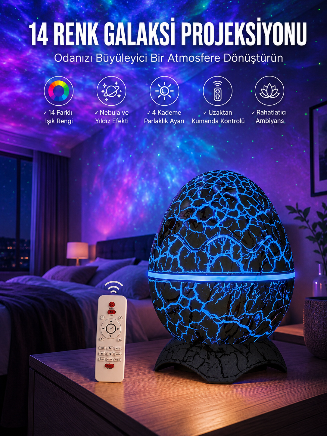 Yumurta Şeklinde Su Dalgalı Bluetooth Speaker Lamba Renkli Şarjlı Yeni Nesil