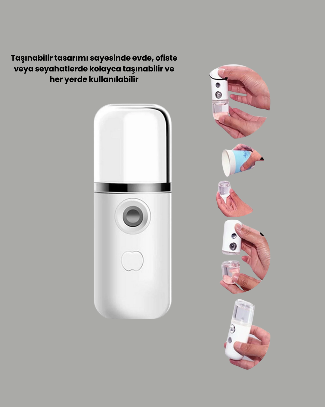 Mini Şarjlı Buhar Nemlendirici – Taşınabilir, Enerji Tasarruflu, Kablosuz Kullanım Yeni Nesil
