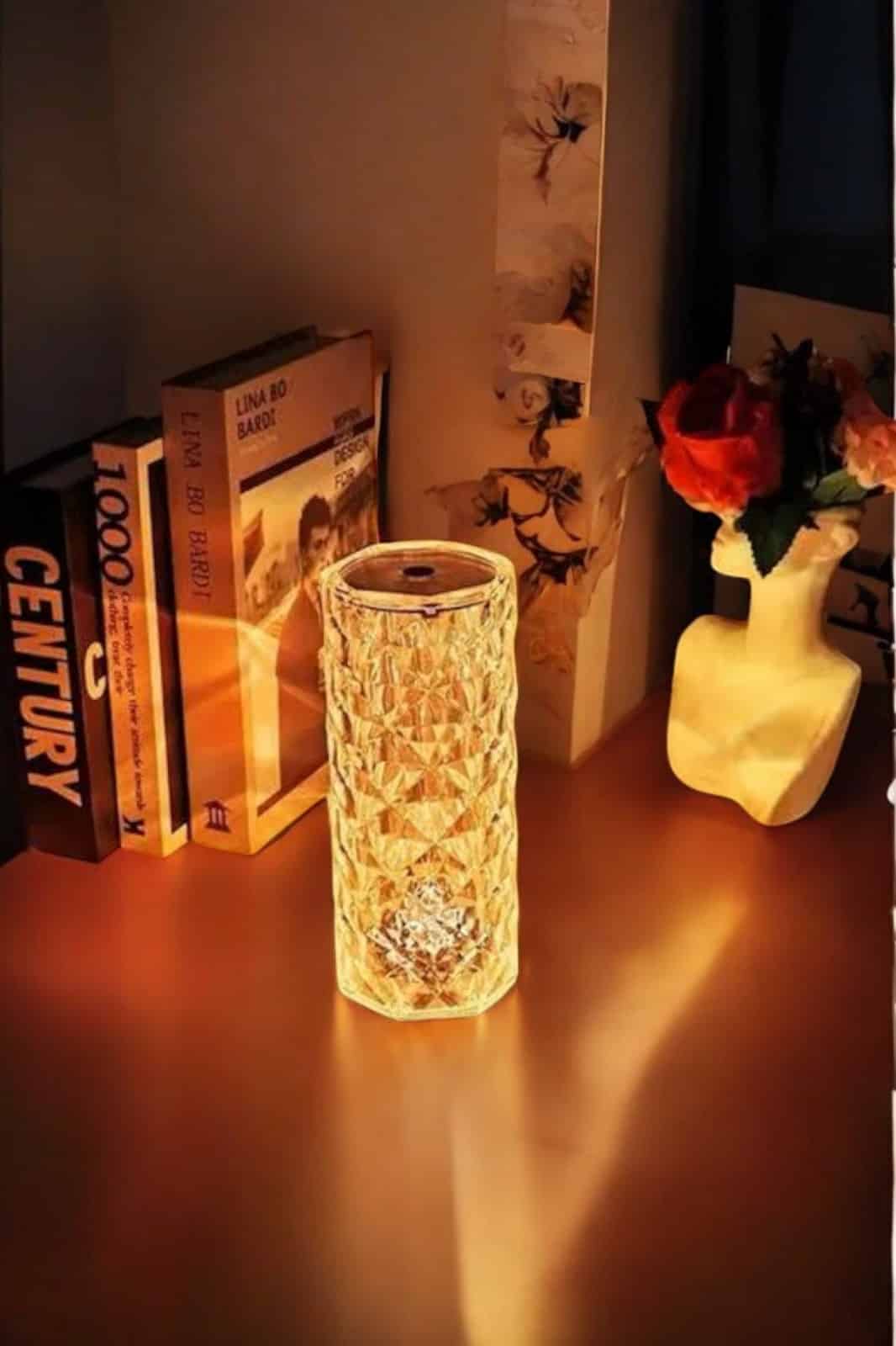 Kristal Dokunmatik Ve Kumandalı Masa Ve Gece lambasI