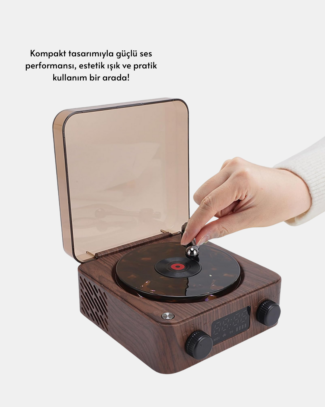 Stereo Bluetooth Hoparlör – Gece Lambalı ve Saat Göstergeli Yeni Nesil