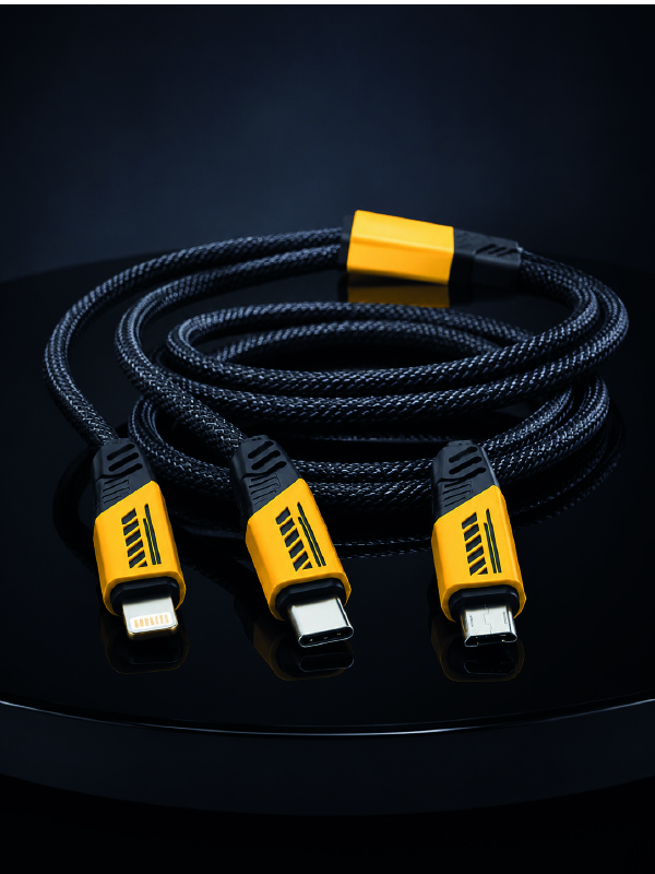 USB 3'ü 1 Arada Şarj Kablosu 240W PD Destekli Çoklu Şarj Kablosu