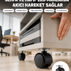 Sehpa ve Ekipmanlar İçin 4 cm Kilitsiz Ayak Tekli