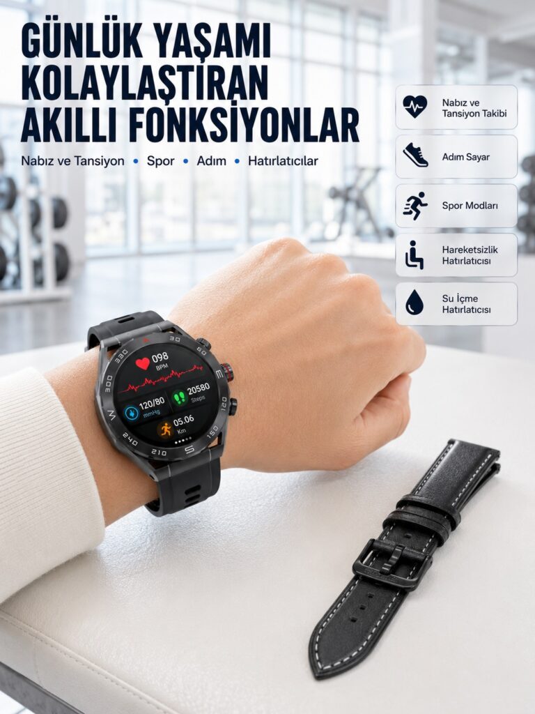 AMOLED Ekranlı 5G Android Akıllı Saat SIM Kart Destekli Kameralı Akıllı Saat