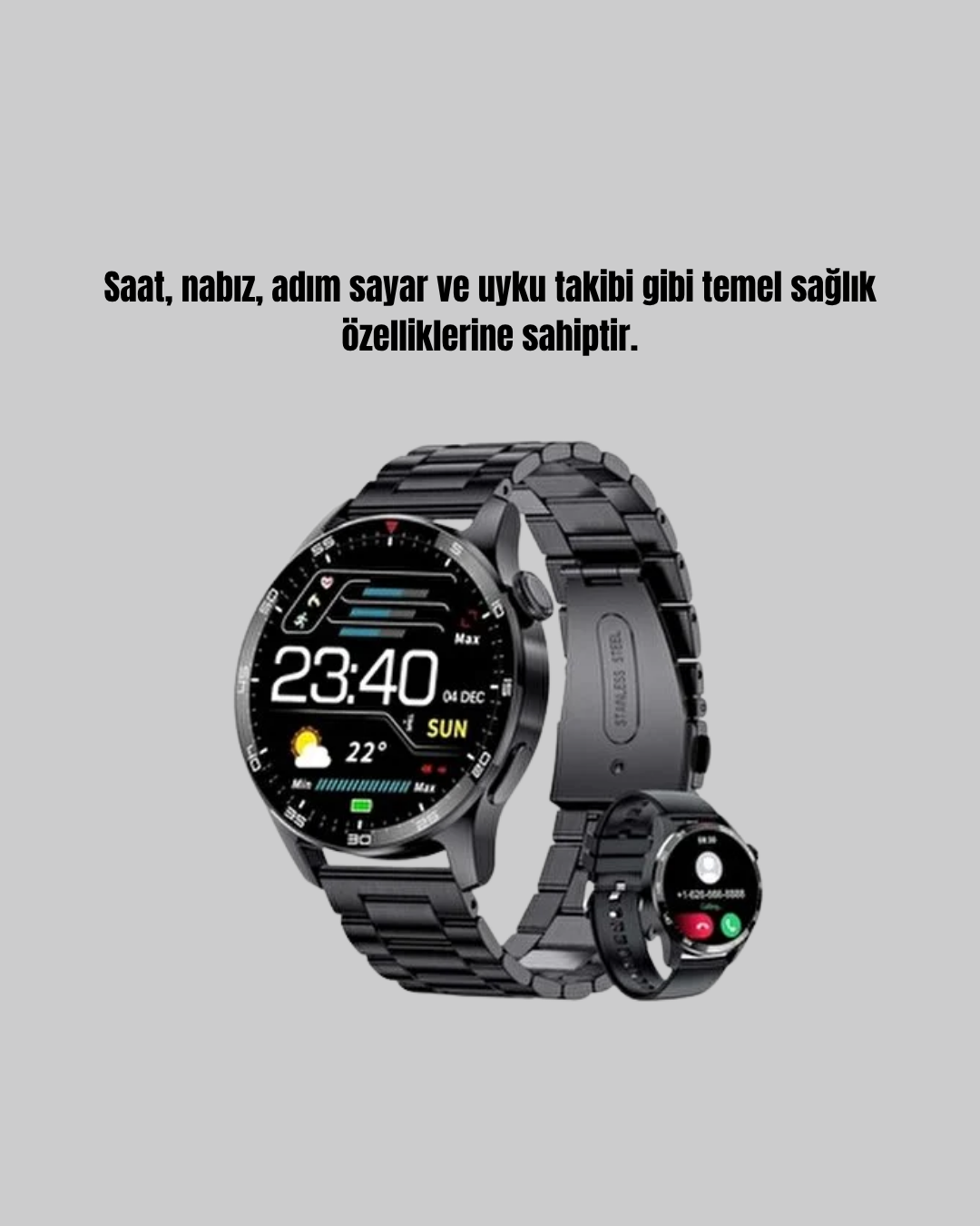 Spor ve Sağlık Takip Özellikli Akıllı Saat – Kalp Atış, Uyku ve Adım Ölçer Fonksiyonlu