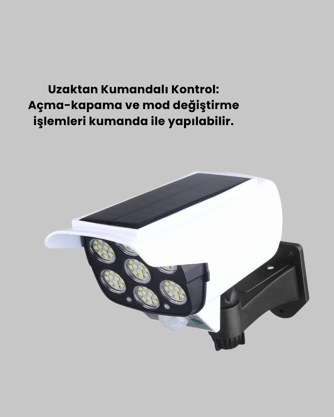 Uzaktan Kumandalı Güneş Enerjili LED Güvenlik Lambası Kamera Tipi Hareket Sensörlü Yeni Nesil