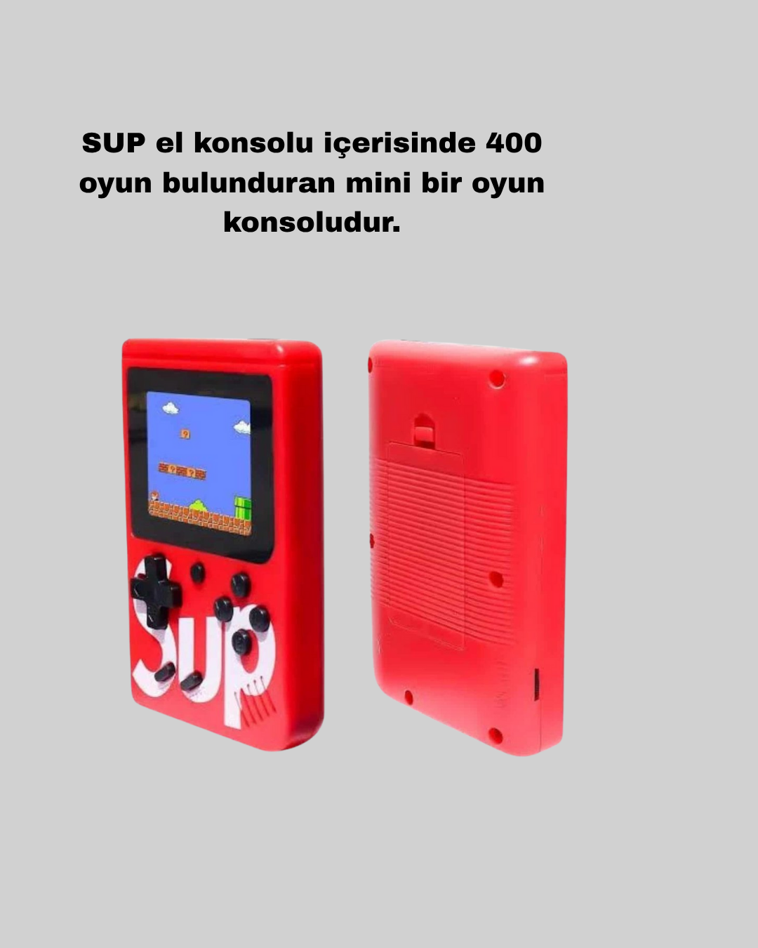SUP Retro El Konsolu – 500 Oyun, TV Bağlantılı, 3 İnç Ekranlı Şarjlı Mini Atari