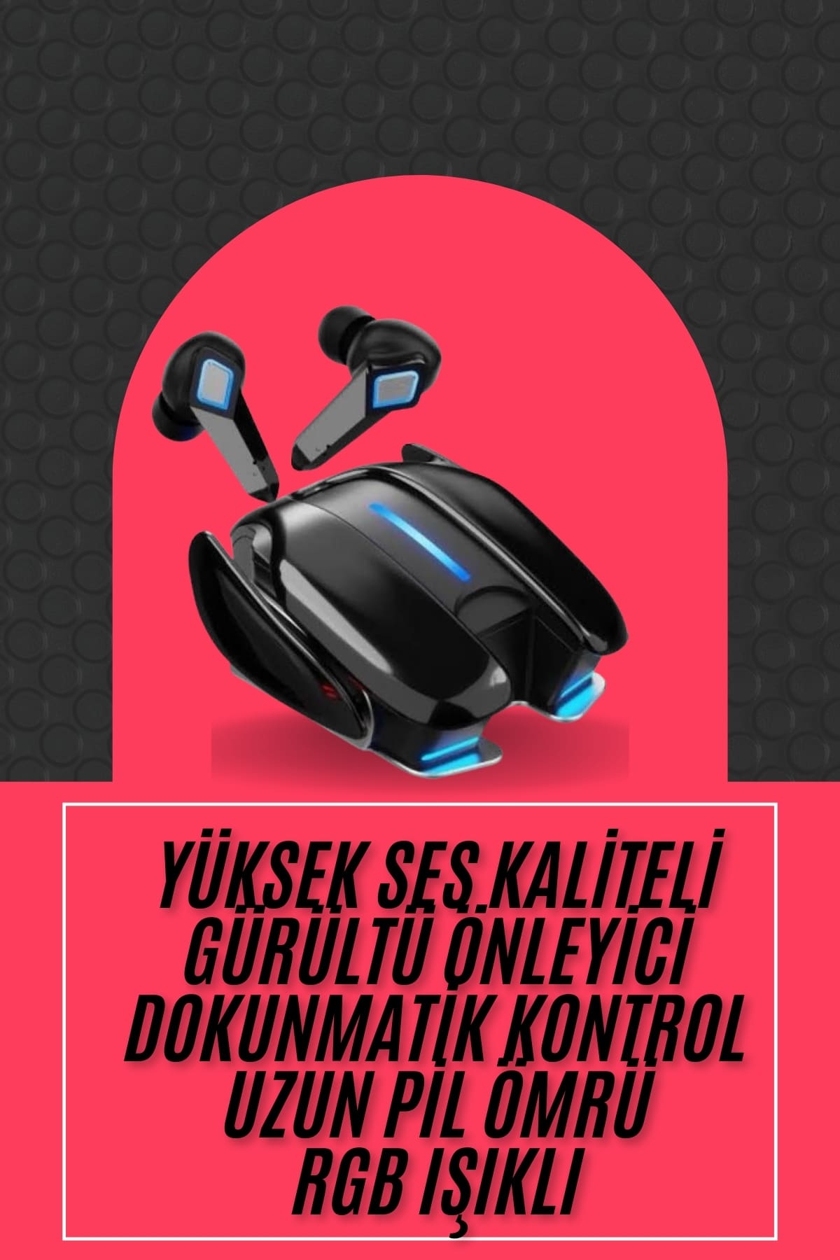 Oyuncu Kulaklığı Gamer Kulaklık ANC Özelliği RGB Işıklı K68 Bluetooth Kulaklık