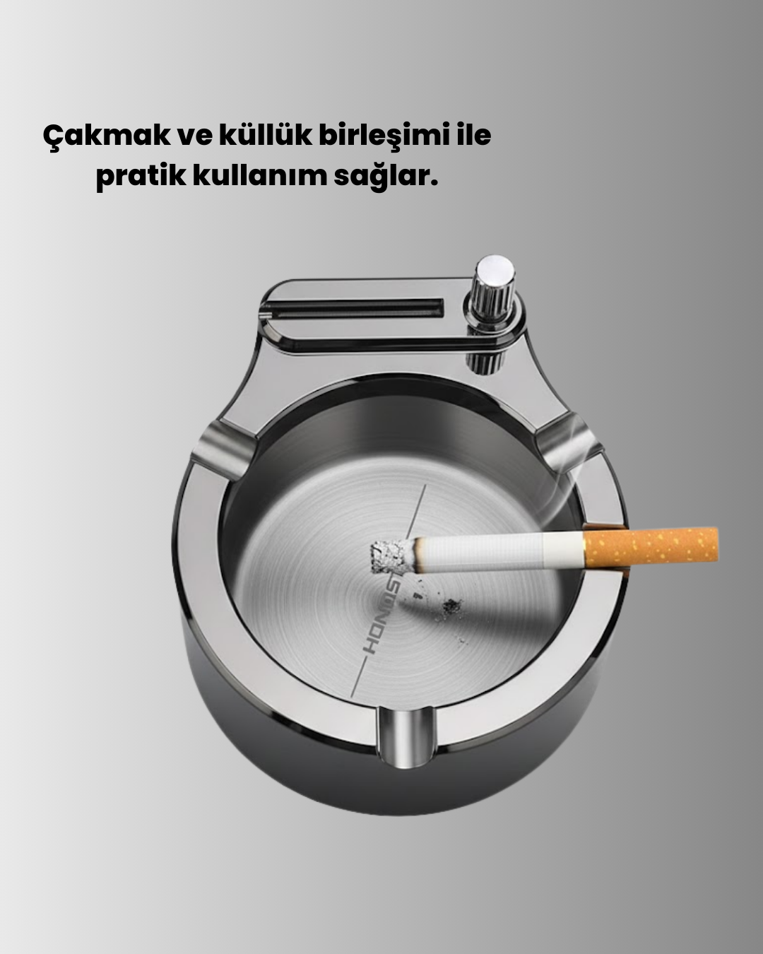 Metal Küllük Çakmaklı Masa Üstü Şık Tasarım