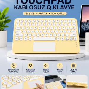 Touchpad Tüm Cihazlara Uyumlu Bluetooth Klavye Touchpad Slim Kablosuz Wifi Q Klavye