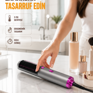 Saç Düzleştirme ve Hacimlendirme Fonksiyonlu Fırça