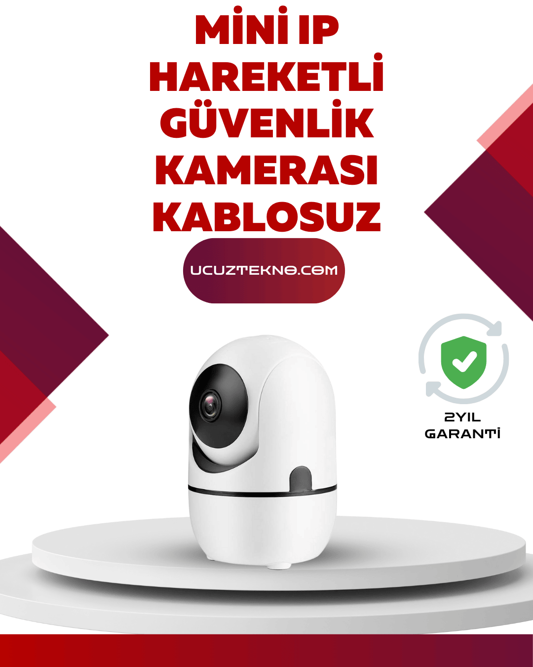 Full HD 1080P Kablosuz Güvenlik Kamerası – Hareket Takip, Gece Görüşü ve İki Yönlü Ses Özellikli