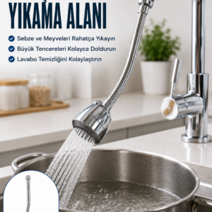 Esnek Spiral Musluk Uzatma Fıskiyesi  Su Tasarruflu Ayarlanabilir Musluk Başlığı