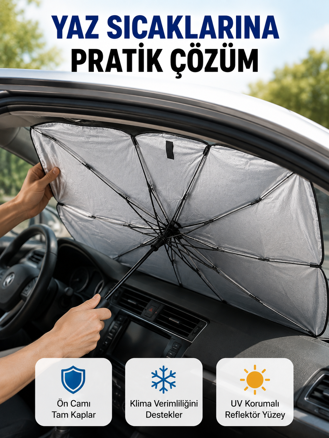 Katlanabilir Oto Güneşlik – UV Koruma ve Isı Yalıtımı Yeni Nesil