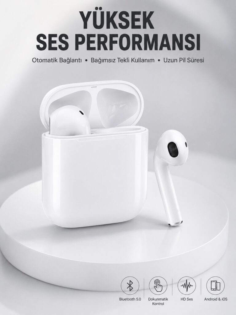 2. Nesil Bluetooth Android ve İOS Uyumlu Kablosuz Kulaklık Çağrı Cevaplama