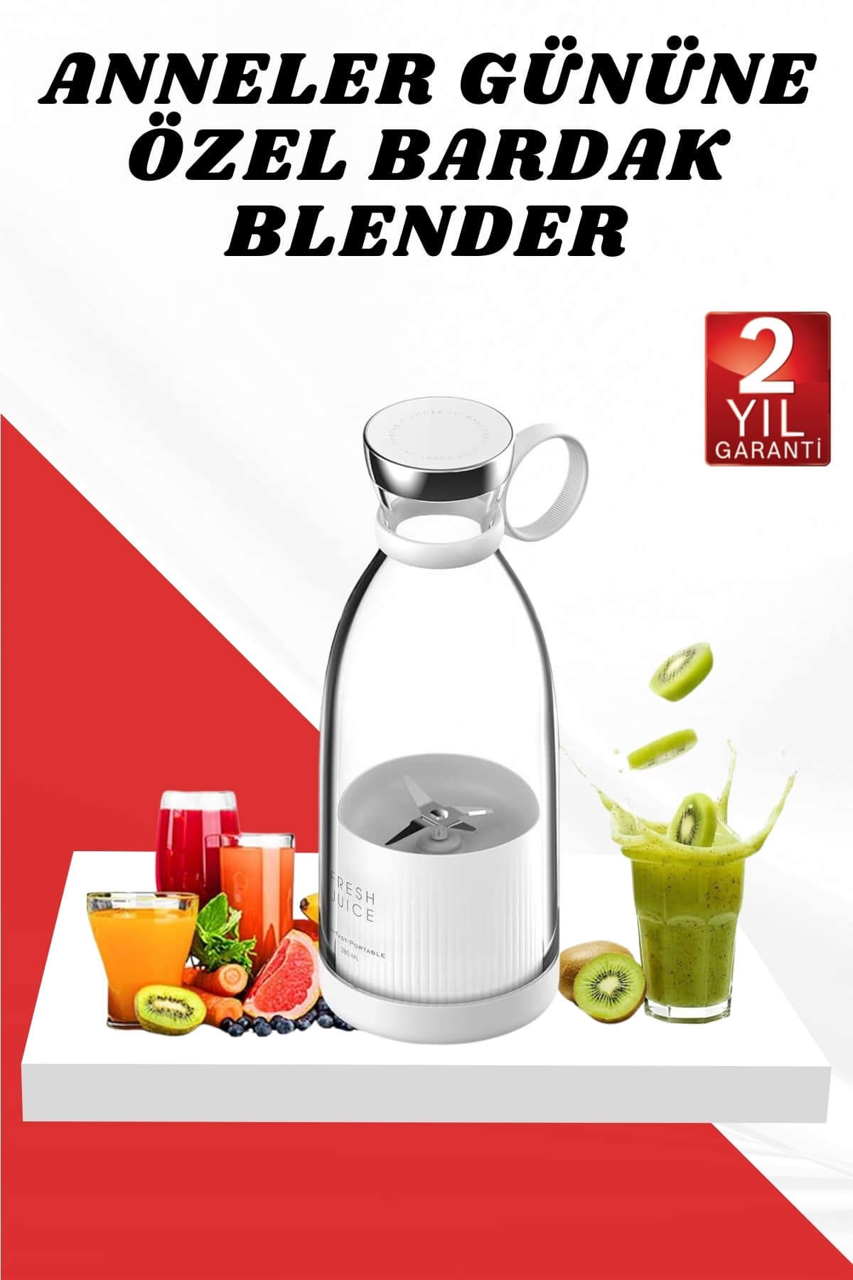 Paslanmaz Çelik Bıçaklı Hediye Bardak Blender Anneler Gününe Özel