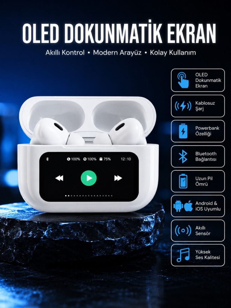 2025 Model Bluetooth Kulaklık Dokunmatik Ekran Yüksek Ses Kalitesi Yeni Nesil