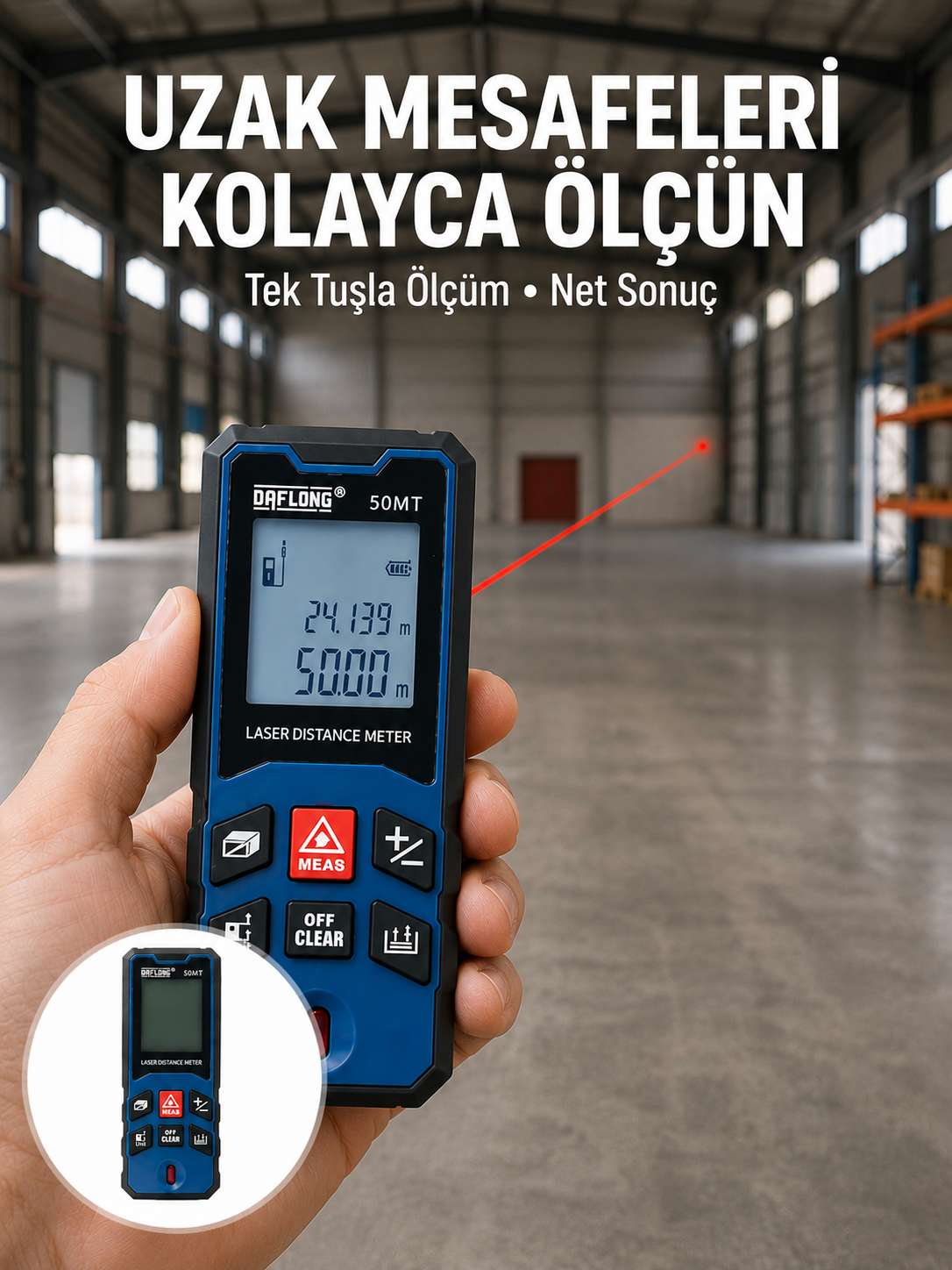 Profesyonel Lazer Metre Hassas Ölçüm ve Dijital Ekran Yeni Nesil